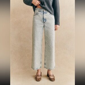 Sezane Light Wash Cropped Jeans